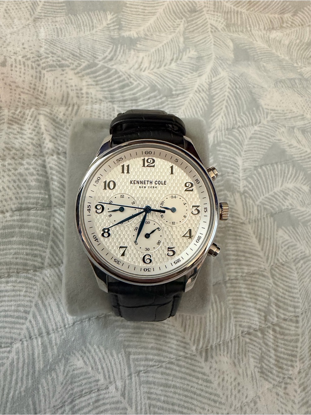 Kenneth Cole New York KC50841012 Black Leather Strap Chronograph Men's Watch
